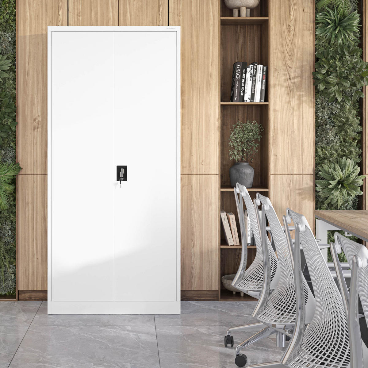 AKTENSCHRANK JAN H - Weiß, Metall (90/195/40cm) - Jan Nowak