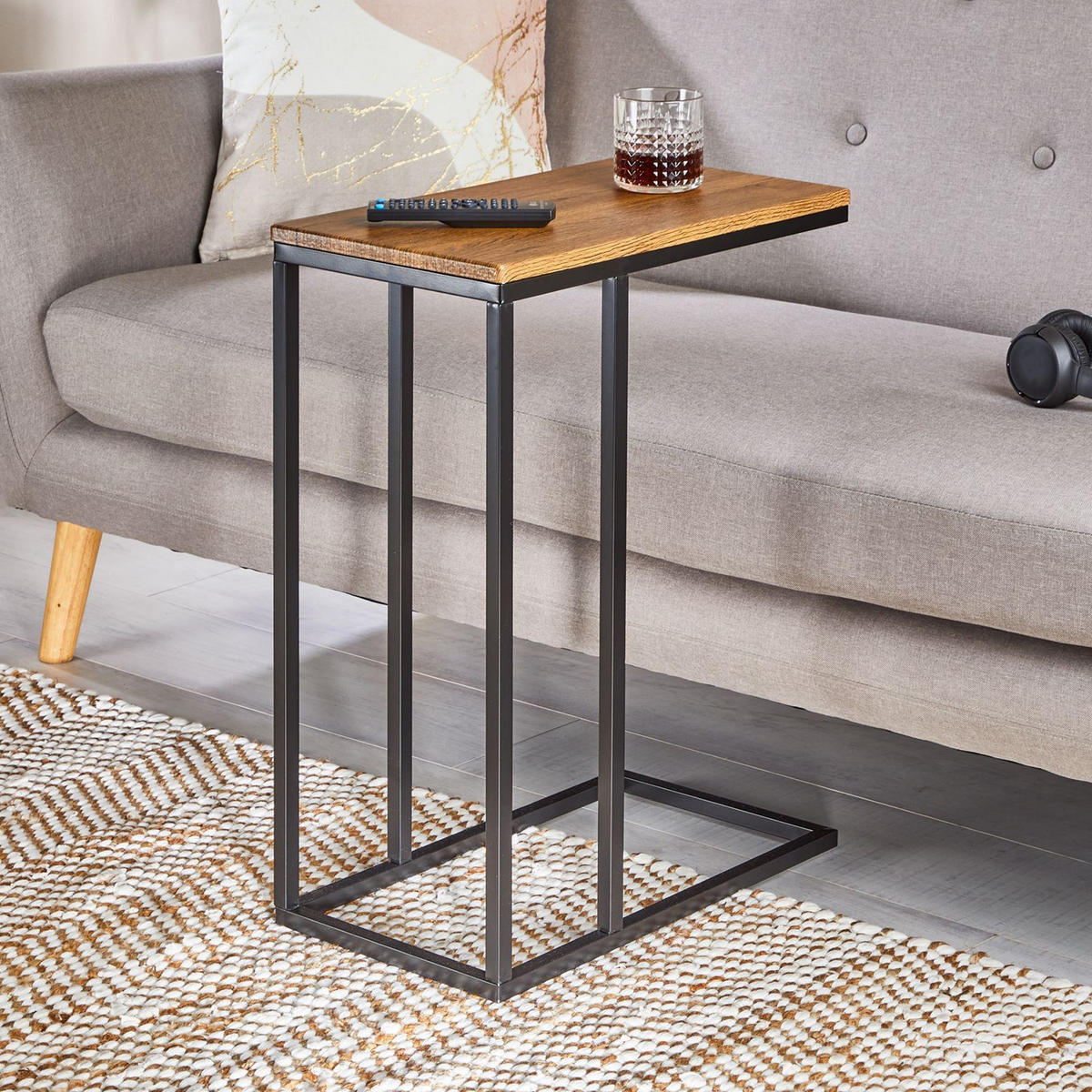 BEISTELLTISCH DEBORA - Dunkelbraun/Schwarz, Holzwerkstoff (26/46/61cm) - IDIMEX