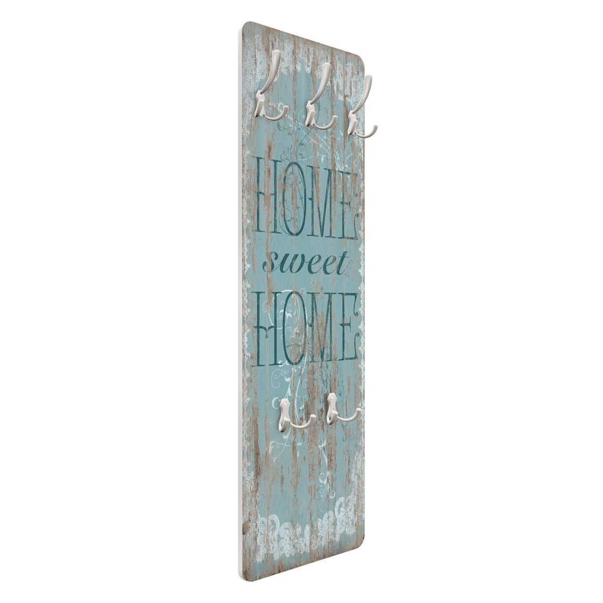 WANDGARDEROBE - Sweet Home 34/105 cm - Blau, Holzwerkstoff (34/105/1.6cm) - Bilderwelten