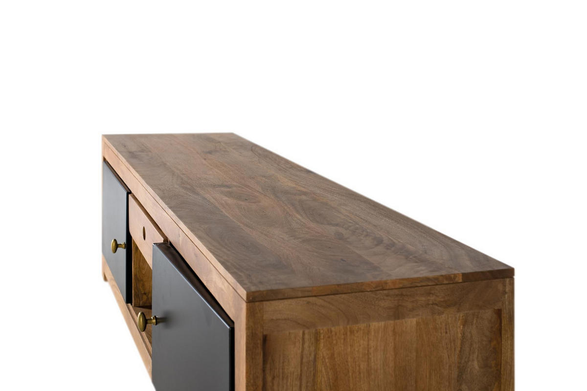 TV-SCHRANK aus Mangoholz und Metall - Braun, Holz (160/50/45cm) - Giner y Colomer