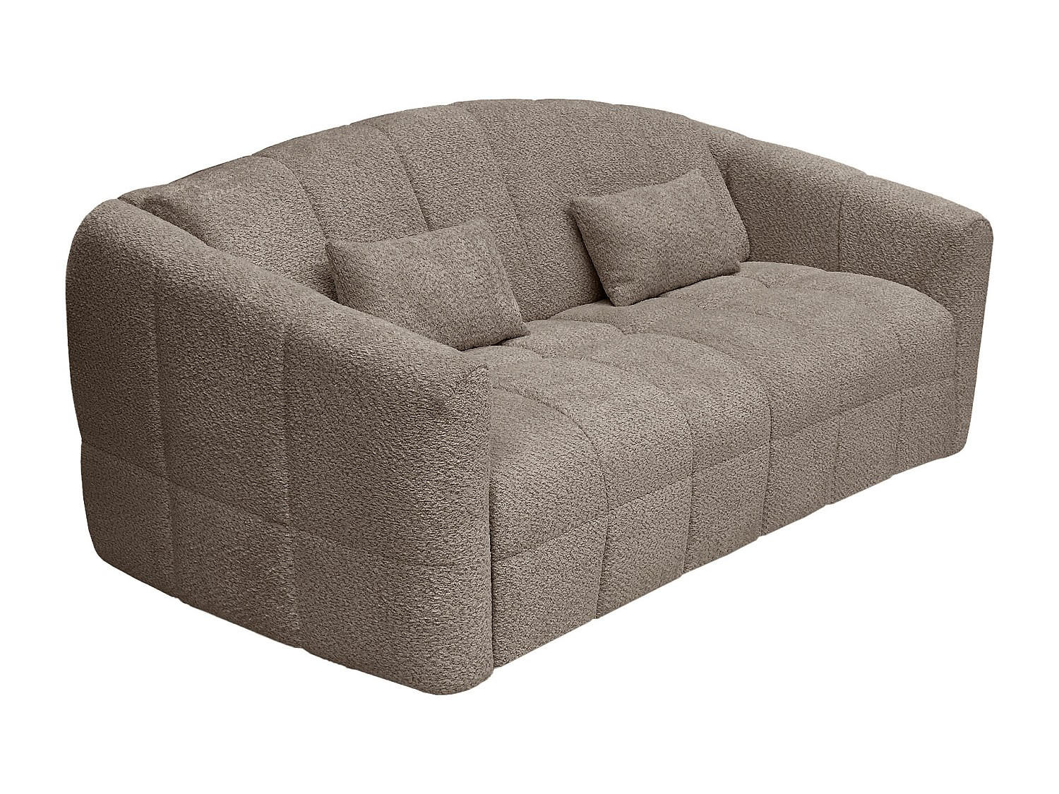 SOFA 3-Sitzer mit Schlaffunktion – Bouclé-Stoff – Taupe – Liegefläche 140 cm + Matratze 13 cm – RETUNA - Braun, Textil (200/90/208cm) - Vente-Unique