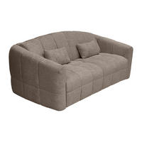 SOFA 3-Sitzer mit Schlaffunktion – Bouclé-Stoff – Taupe – Liegefläche 140 cm + Matratze 13 cm – RETUNA - Braun, Textil (200/90/208cm) - Vente-Unique