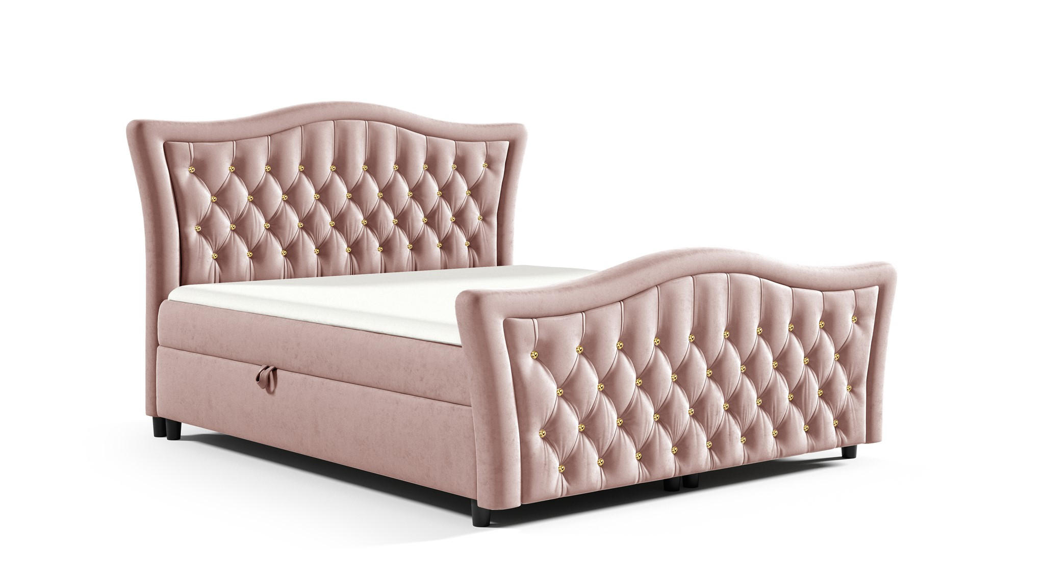 BOXBETT Turhan In Elisa Velvet - Rosa, Holzwerkstoff/Textil (120/200cm) - Fun Möbel