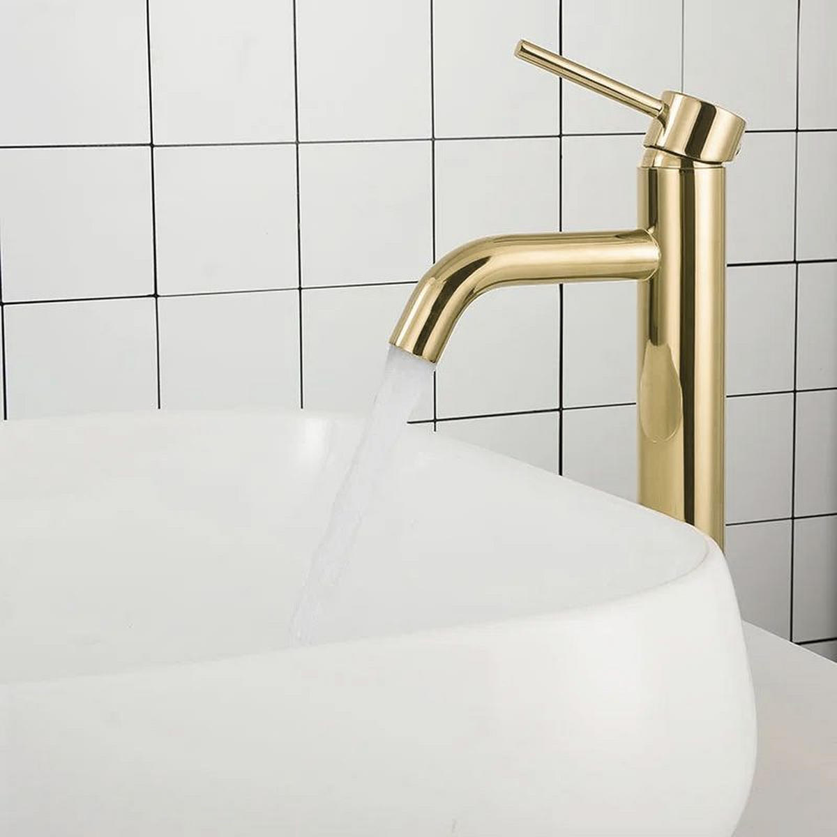 WASCHBECKENARMATUR LUNGO L. GOLD HIGH 18/5/28 cm - Goldfarben, Metall (5/28/18cm) - REA