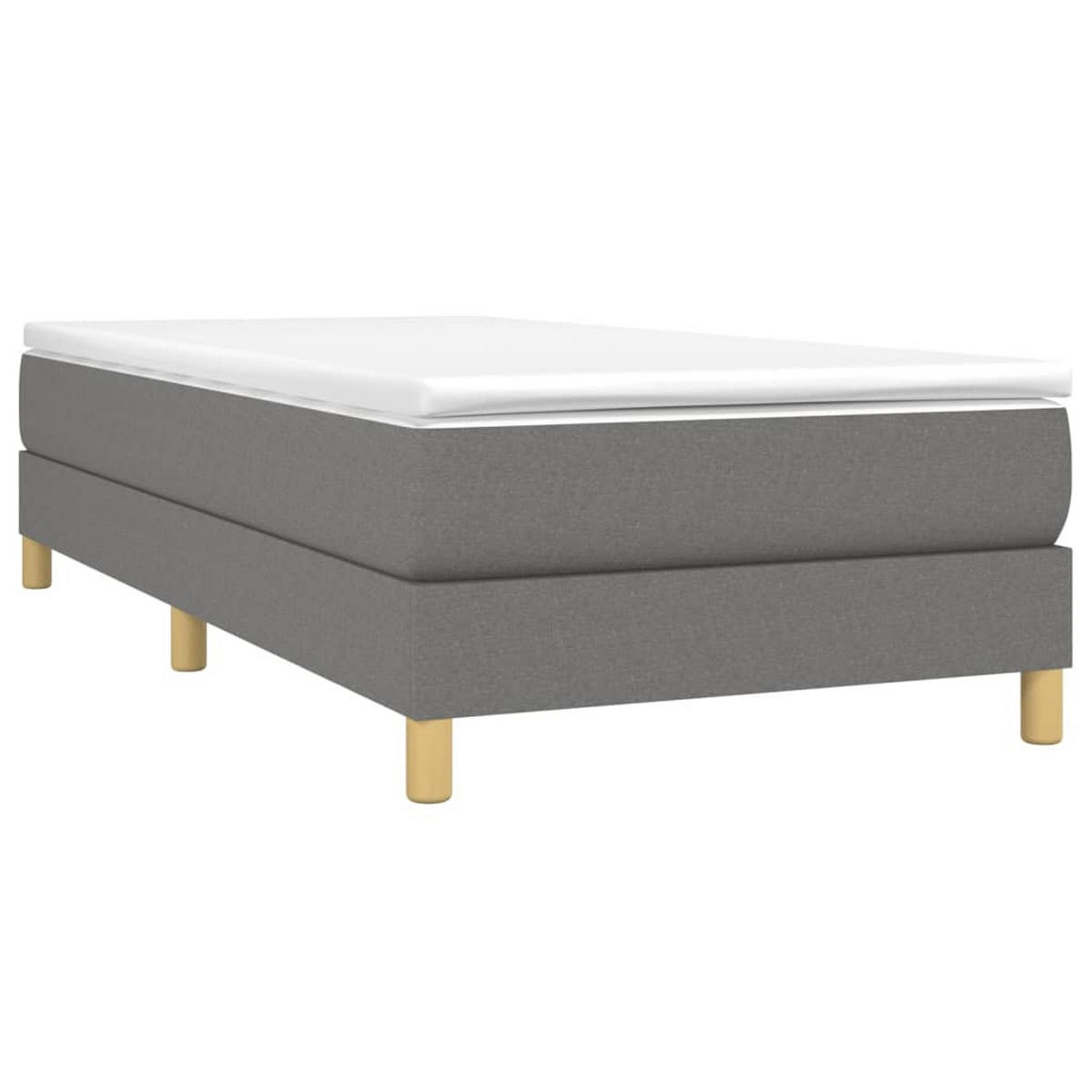 BOXSPRINGBETTGESTELL Dunkelgrau 100/200 Cm Stoff - Grau, Textil (100/200cm) - vidaXL