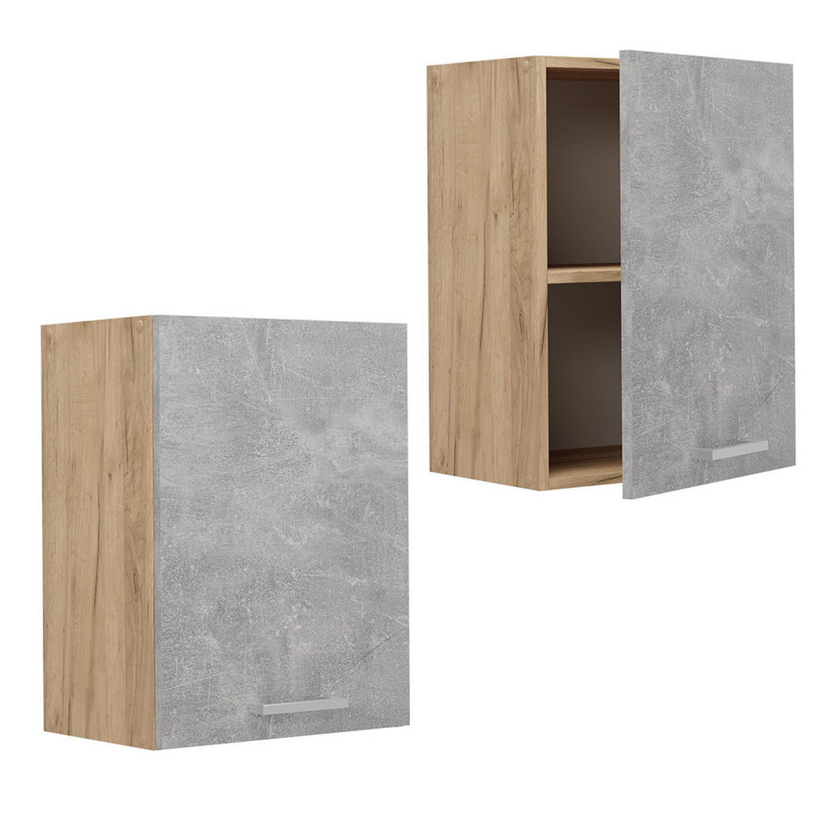 HÄNGESCHRANK R-Line Beton 45 cm - Honigeiche/Schieferfarben, Holzwerkstoff (45/60/31cm) - Vicco