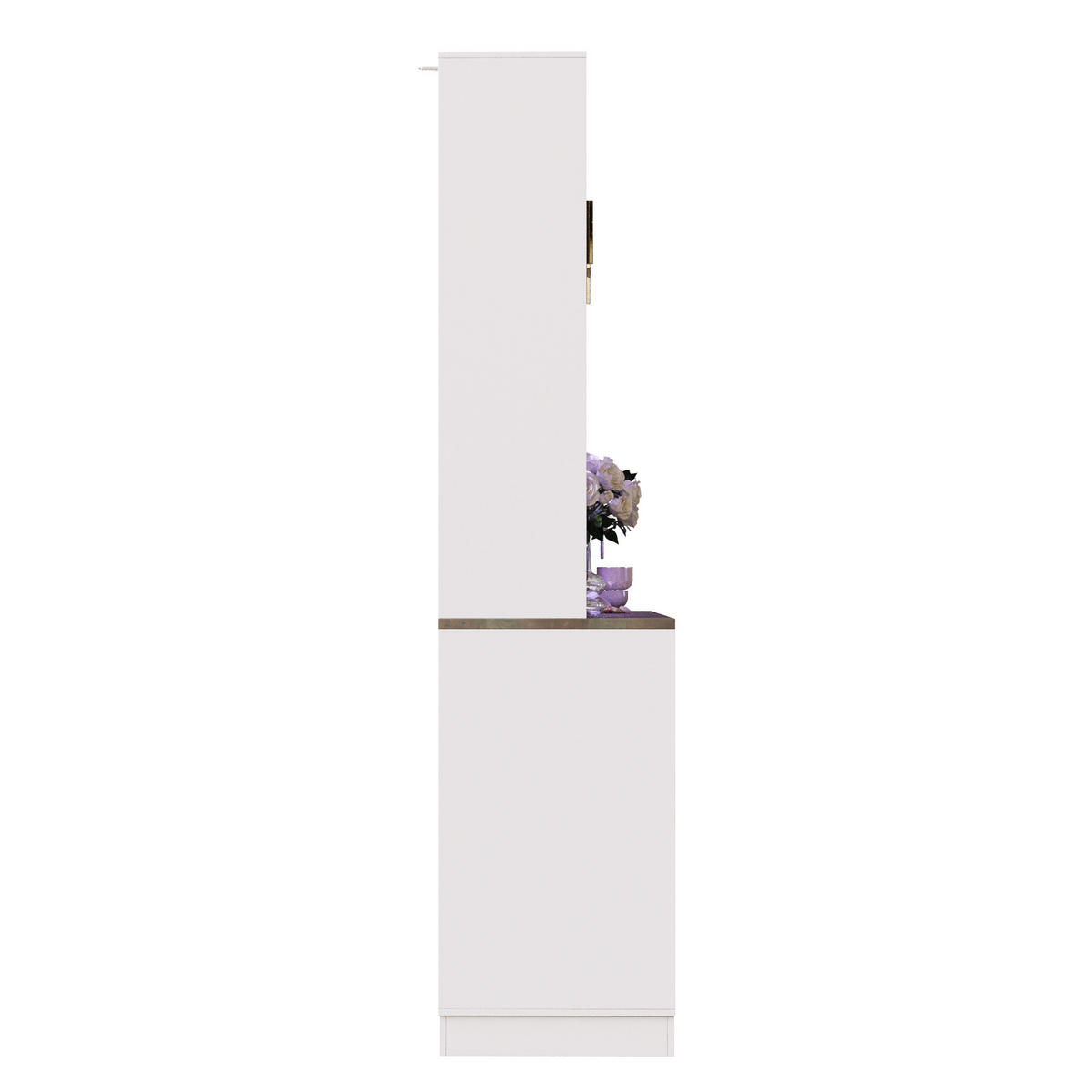 BUFFET DE-38395 120/36/180 cm mit LED-Beleuchtung und Steckdose Weiß - Weiß, Holzwerkstoff (120/180/36.3cm) - ComfortXL