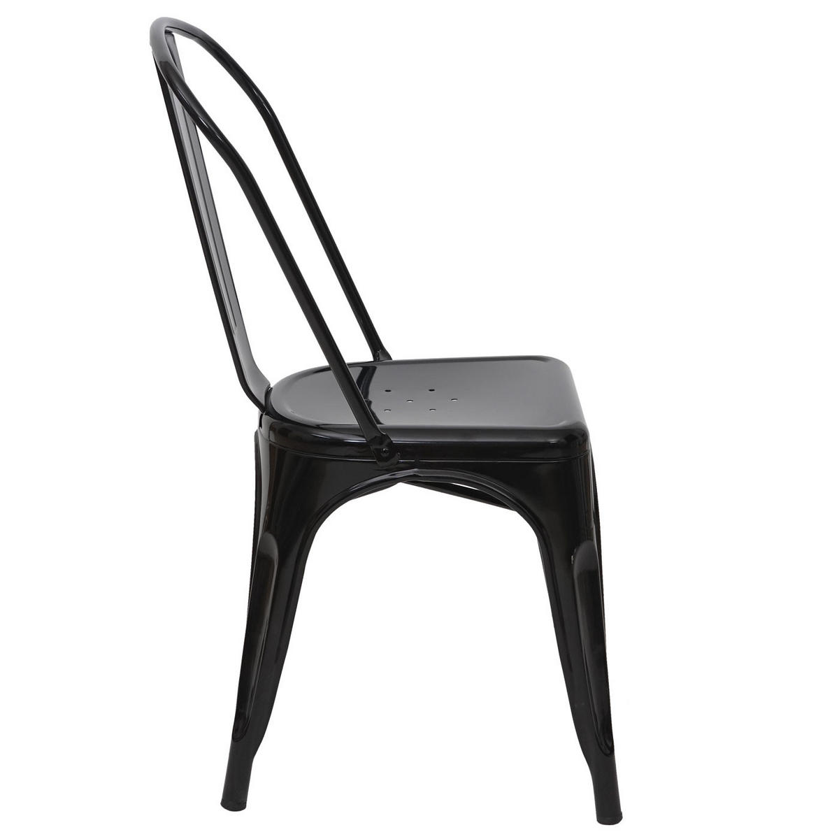 STUHL METALL Schwarz 4er-Set - Schwarz, Metall (45/87/43cm) - MCW