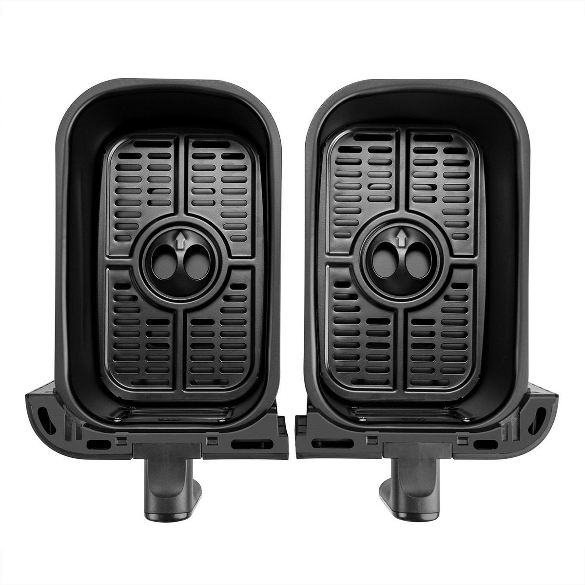 HEISSLUFTFRITTEUSE 9 L mit 2 Zonen - Schwarz, Kunststoff (41/39/30cm) - Juskys