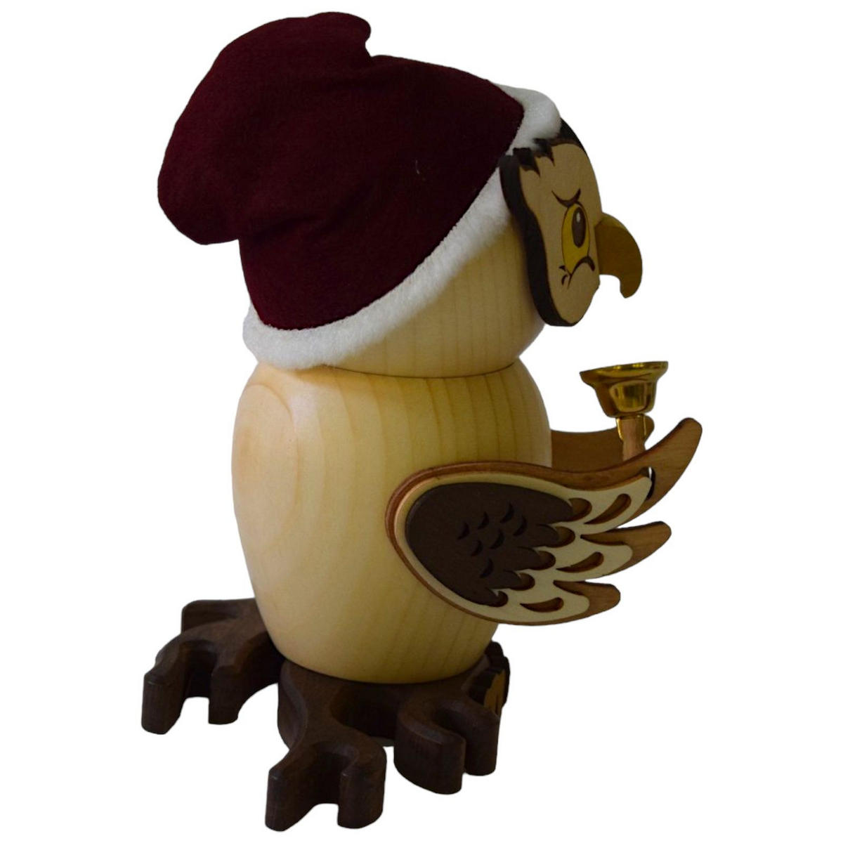 RAUCHFIGUR Eule Weihnachtsmann 15 cm - Multicolor, Holz (10/15/10cm)