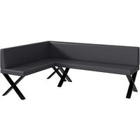 ECKBANK TONI_X - Grau, Leder (142/196cm) - Meblini