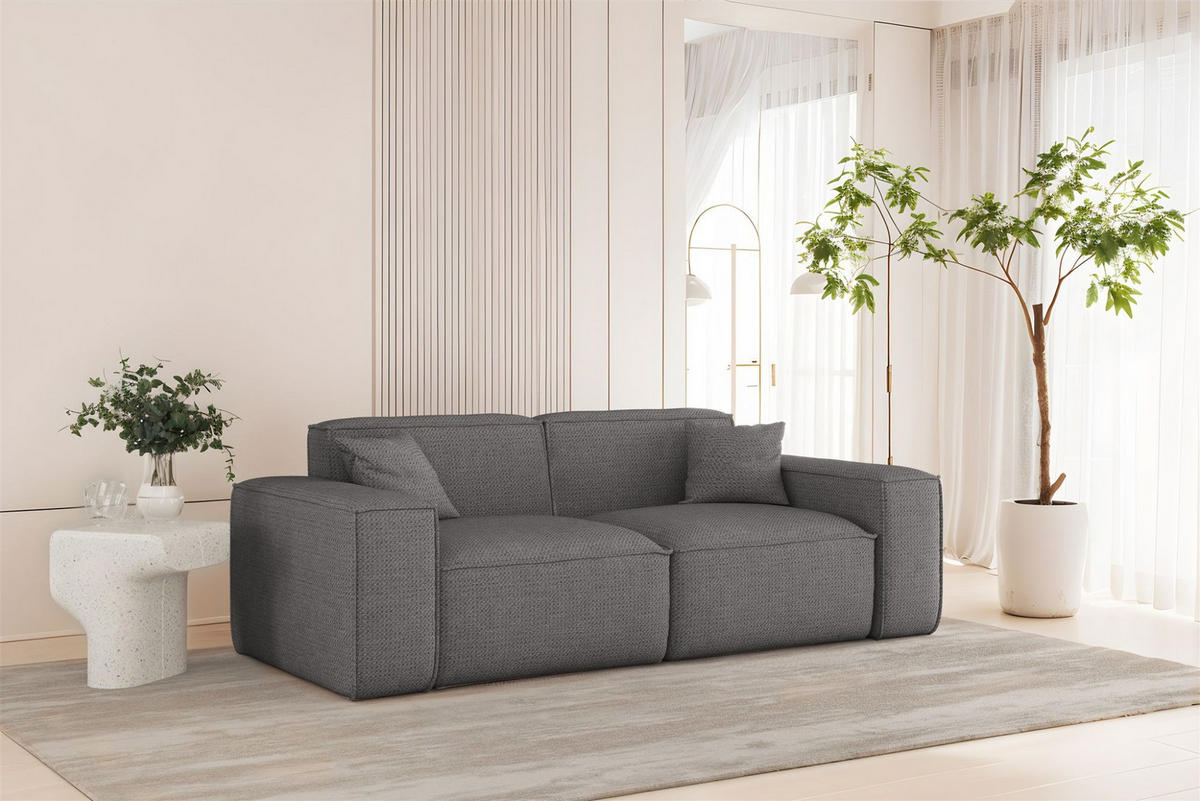 SOFA 2-sitzer Celes Premium In Artico - Grau, Holzwerkstoff/Textil (182/73/90cm) - Fun Möbel