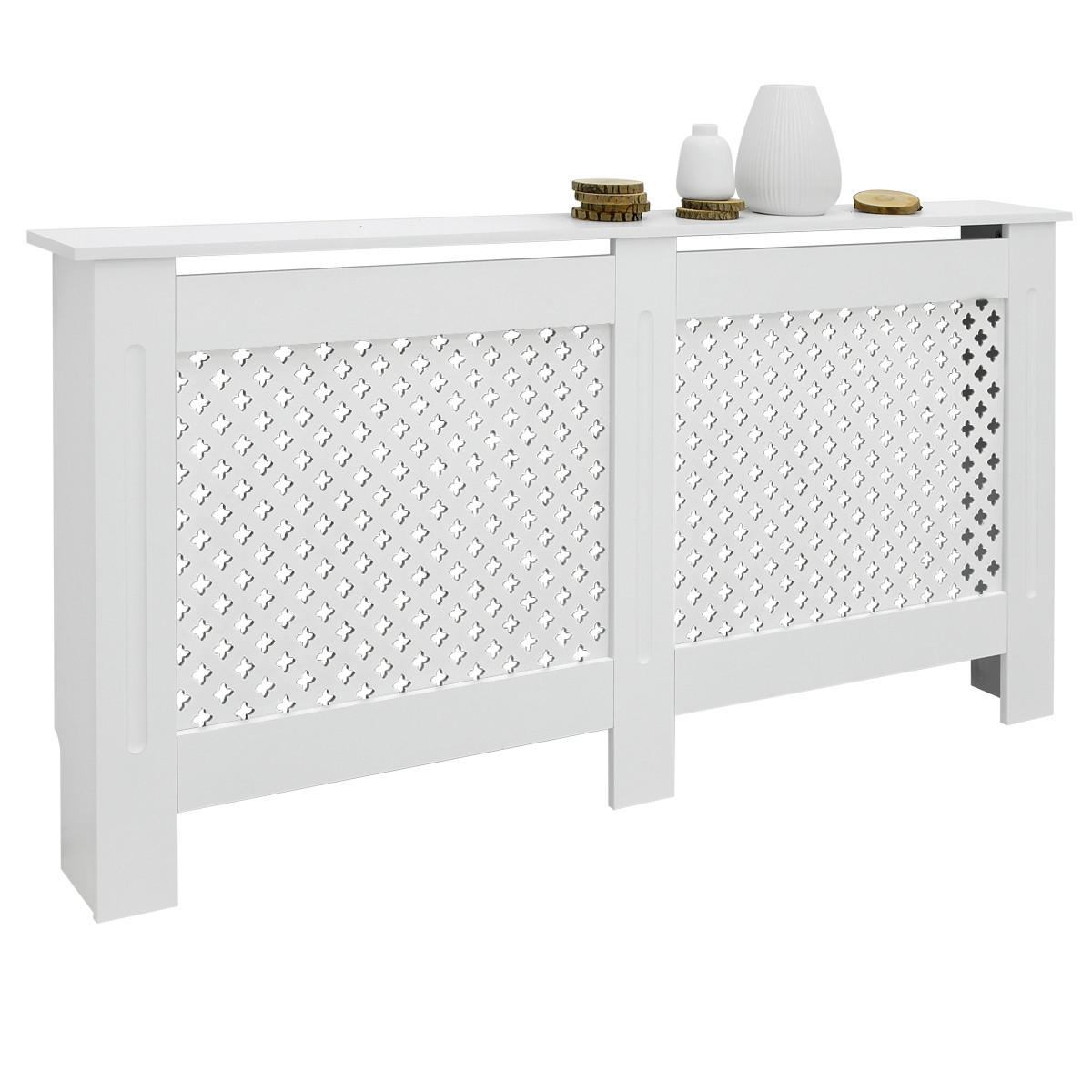 ECD-Germany OBLOŽENÍ RADIÁTORU s voštinovým vzorem 152 x 19 x 82 cm, bílé