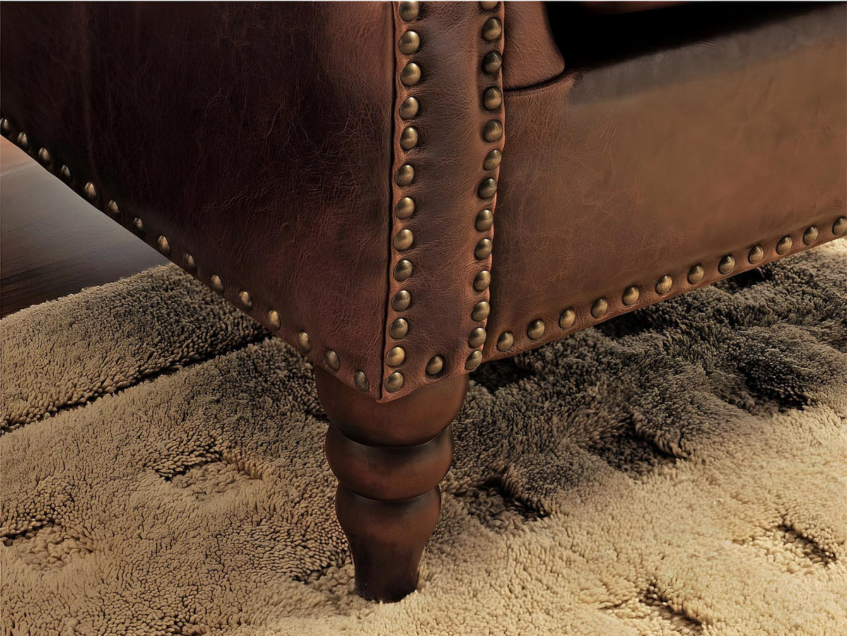 LEDERSESSEL Vintage - Braun - EDOUARD - Braun, Leder (80/85/90cm) - Vente-Unique