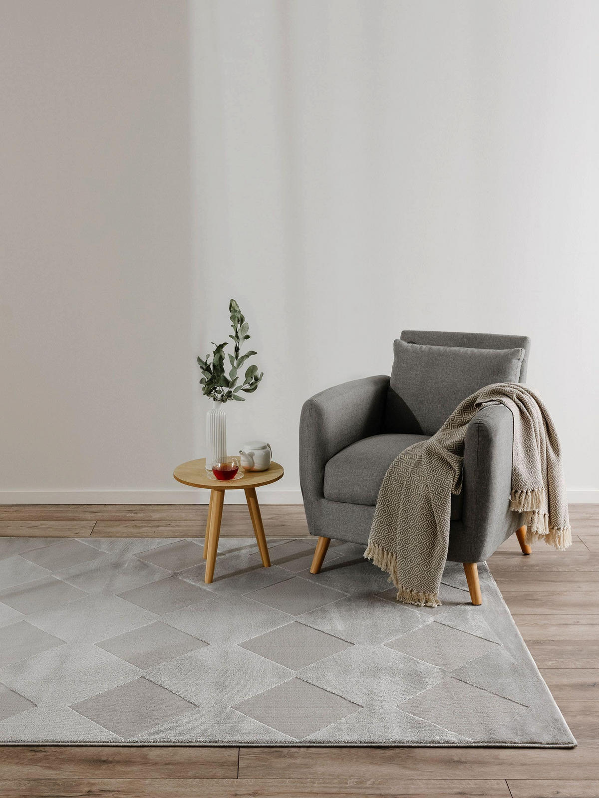 TEPPICH Claire Grau 200x300 cm - Grau, Kunststoff (200/300cm) - benuta