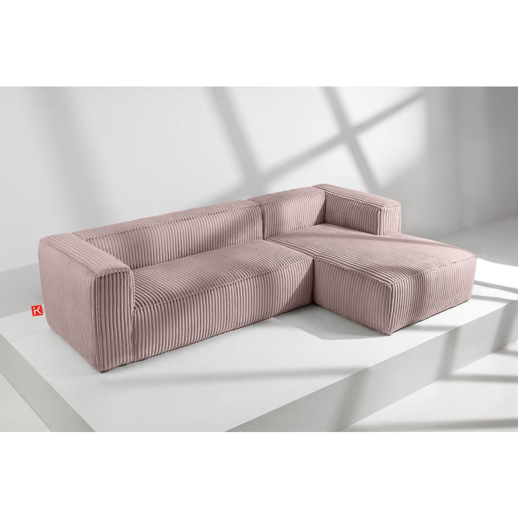 Thumbnail - Konsimo® Ecksofa-Rechts, Pink, Textil, L-Form,L-Form, 305x175 cm, Wohnzimmer, Sofas & Couches, Wohnlandschaften, Ecksofa...