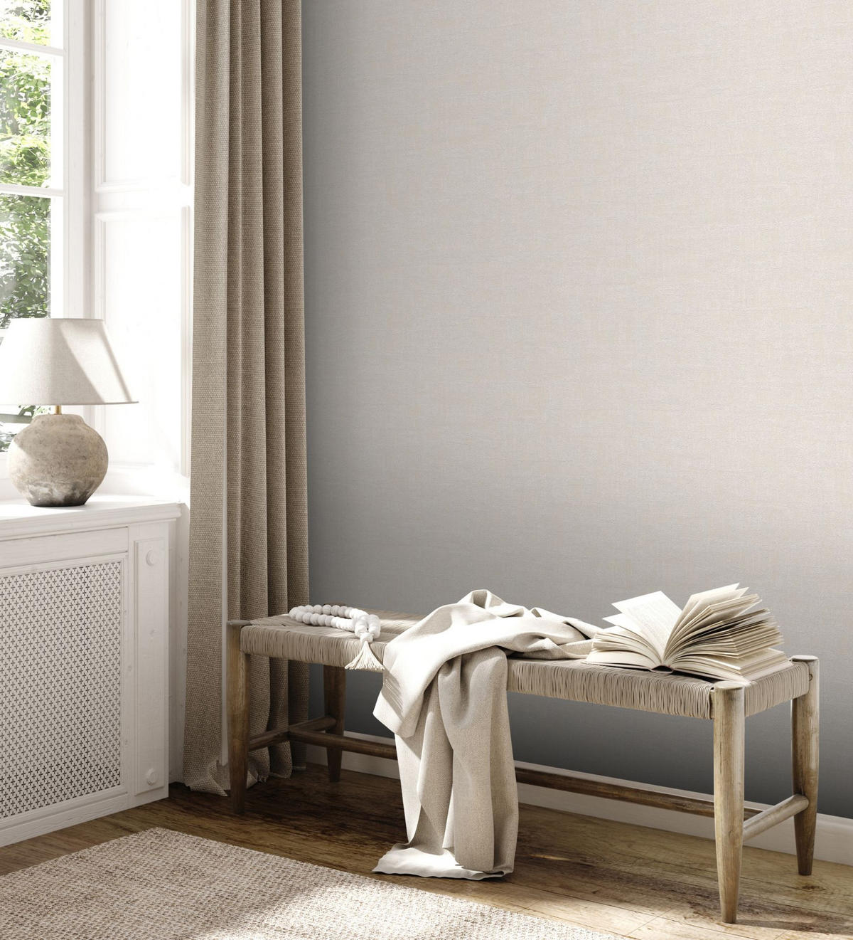 VLIESTAPETE Beige 53/1005 cm - Beige, Textil (53/1cm) - KUNSTLOFT