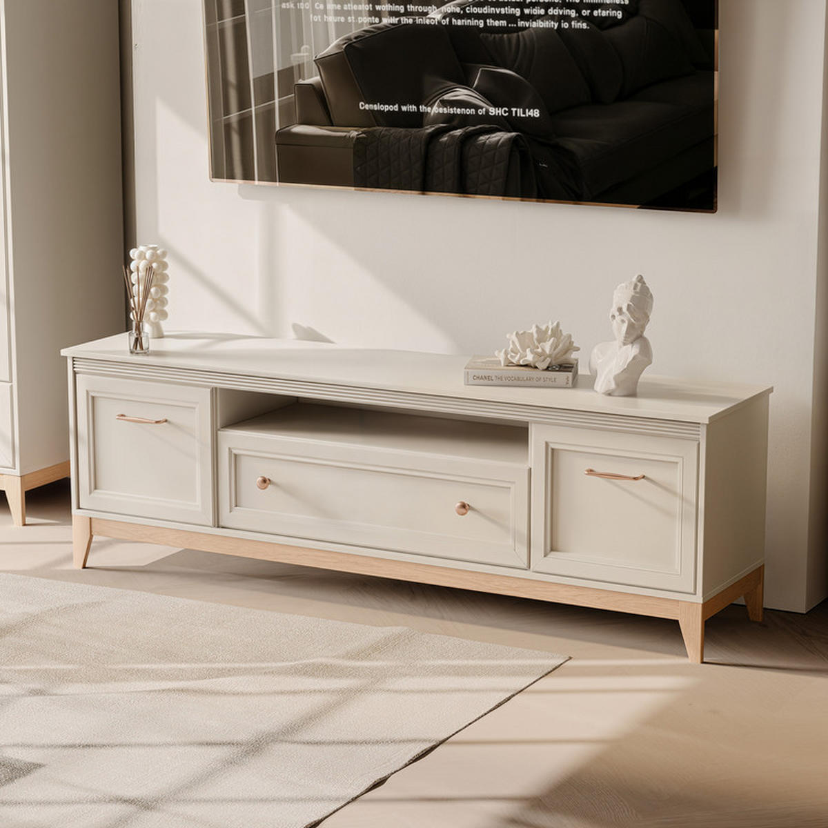 TV-LOWBOARD DIUNA 179 cm, Kaschmir - Kaschmir, Holzwerkstoff/Kunststoff (179/61.5/40.5cm) - Idohome