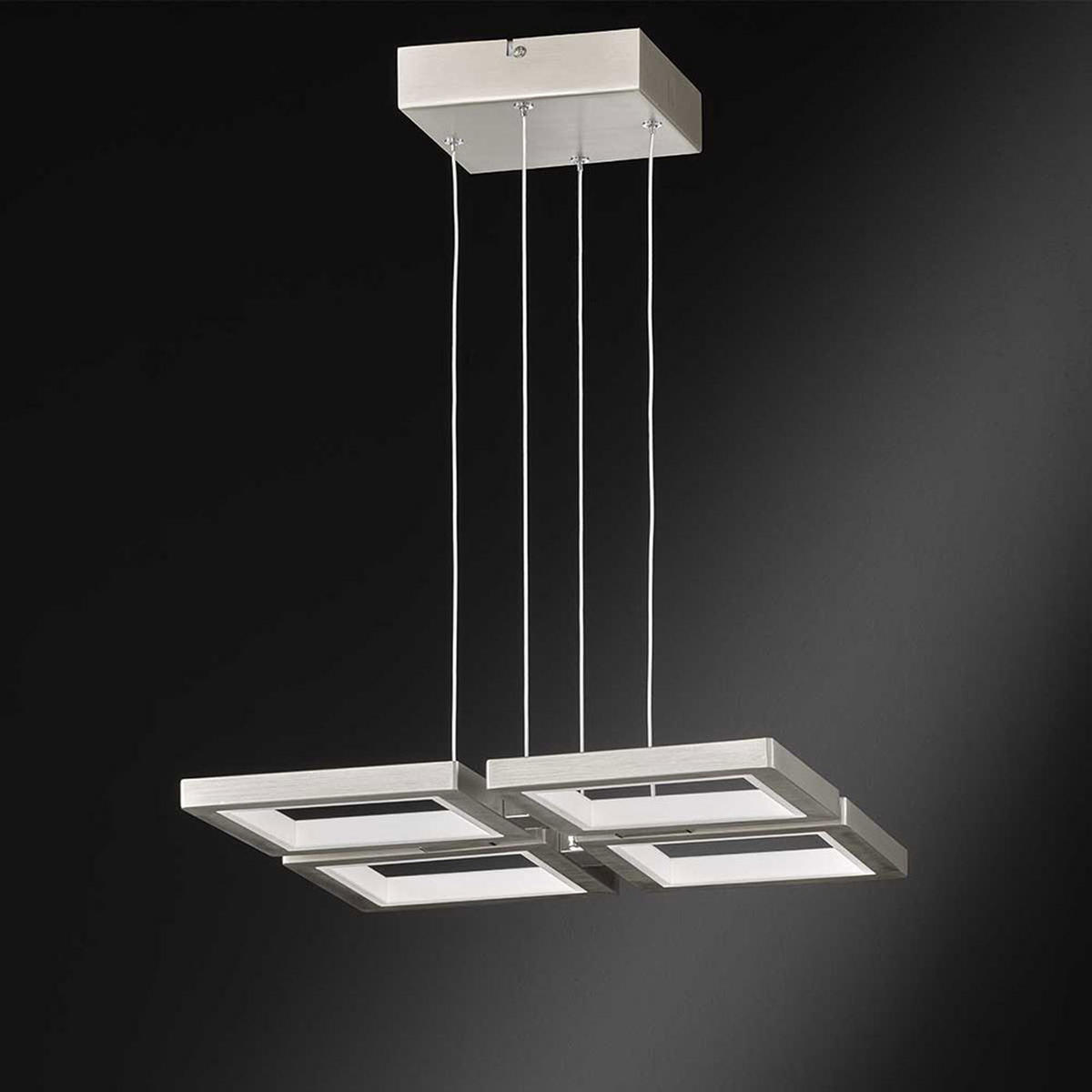 LED HÄNGELEUCHTE Silber Eckig - Silberfarben, Metall (43.8/43.8/150cm) - Wofi