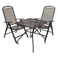 GARTENESSGRUPPE Glasgow - GARTEN-GARNITUR für 2 Personen - Gartenmöbel Set 3-teilig - Streckmetall anthrazit - Grau, Metall - TPFGarden