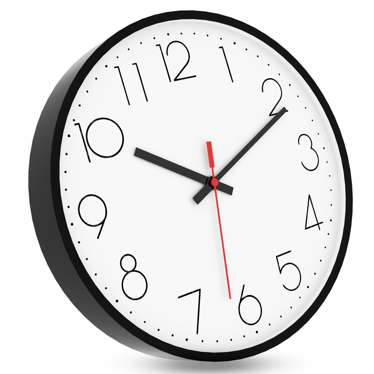 WANDUHR 30.5 cm - Weiß, Kunststoff (30.5/30.5/4.5cm) - Intirilife