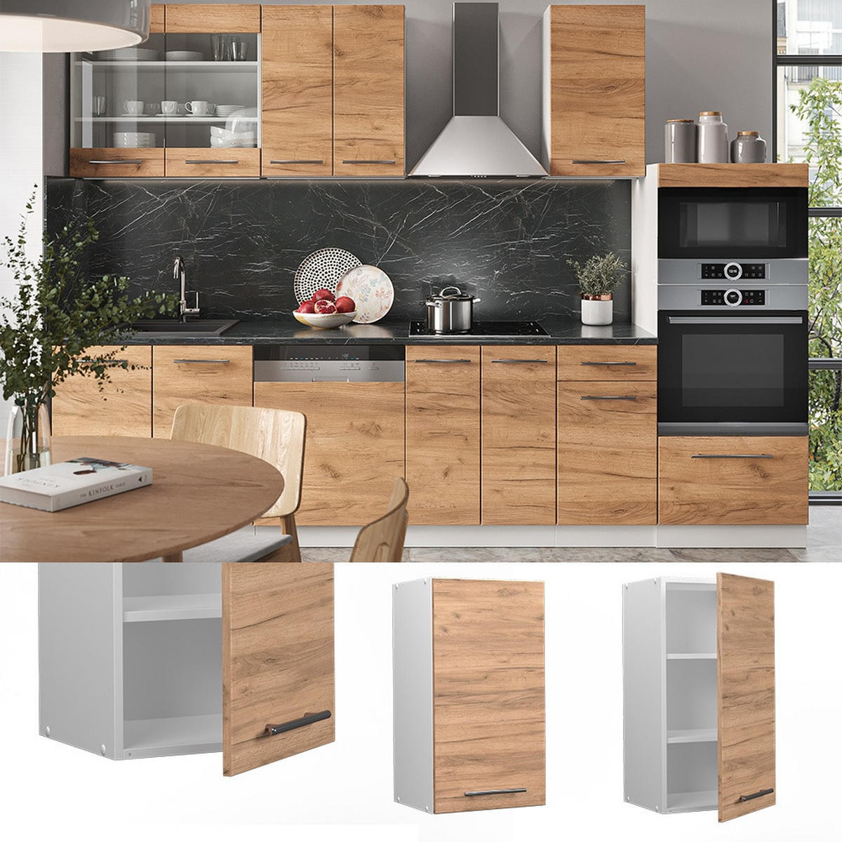 DULAP DE PERETE Fame-Line Stejar Goldkraft 40 cm - stejar miere/alb, compozit lemnos (40/72/34.1cm) - Vicco