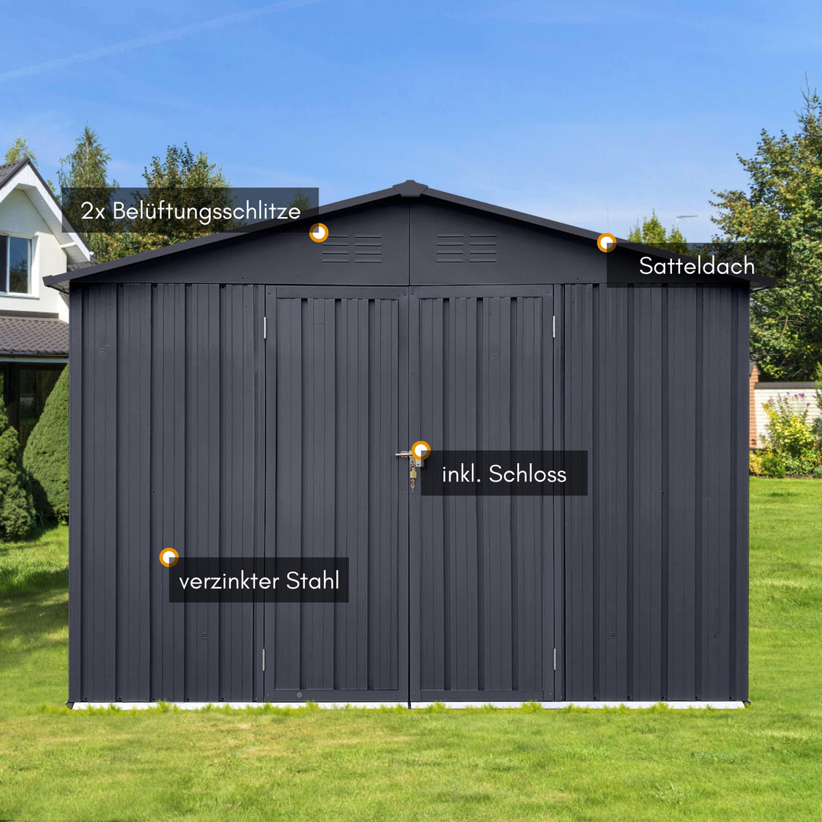 GERÄTEHAUS XXL - Anthrazit, Metall (259/192/313cm) - Albatros
