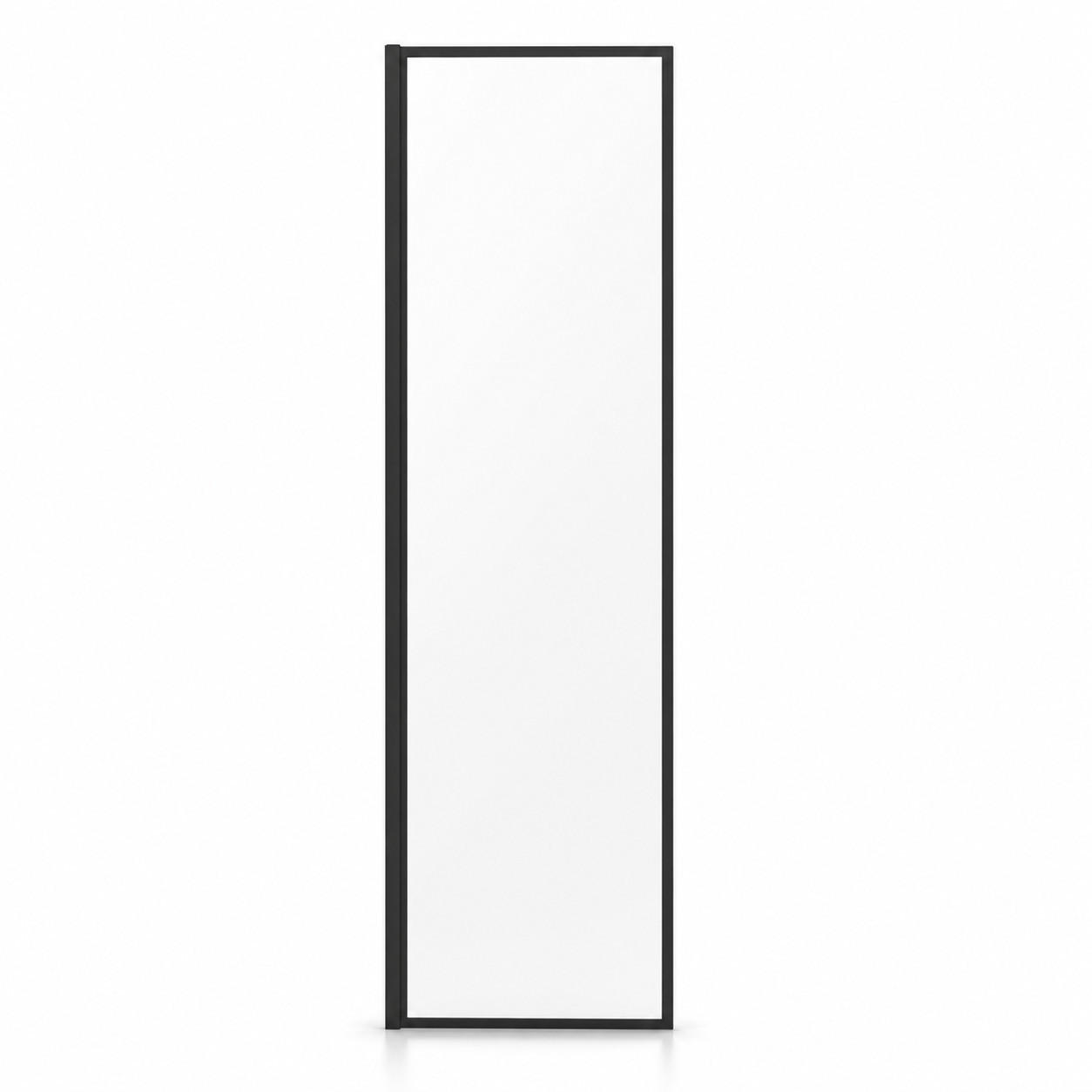 DUSCHWAND Georgia - 40 x 200 cm - Schwarz - Walk-In Duschabtrennung aus Sicherheitsglas - Schwarz, Glas (40/200cm) - Badplaats