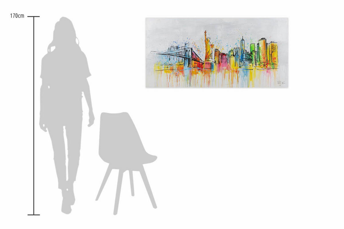 ACRYLBILD HANDGEMALT 120/60 cm - Multicolor/Grau, Holz/Textil (1.7/60cm) - KUNSTLOFT