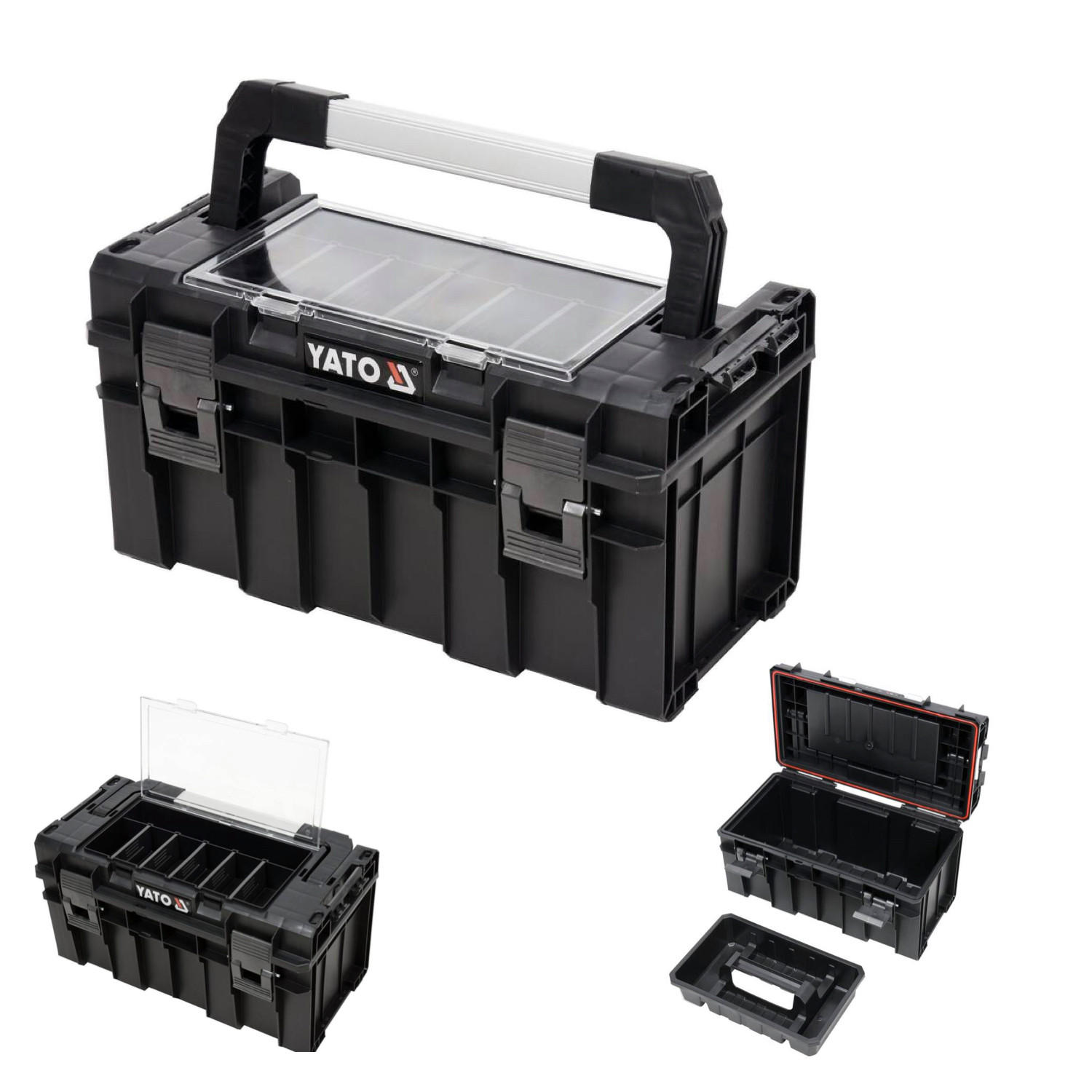 SYSTEMKOFFER, Werkzeugkoffer 45x26x24 cm - Schwarz, Kunststoff (26/24/45cm) - TRIZERATOP