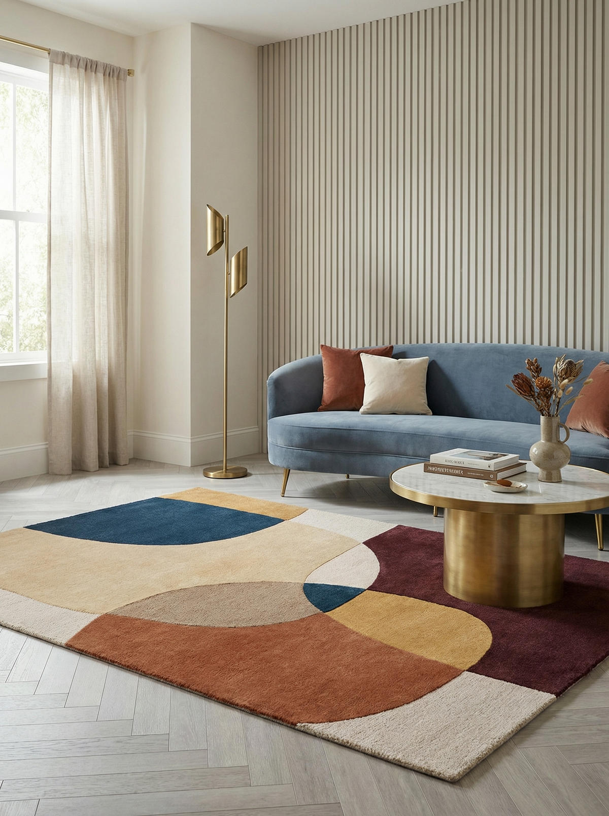 WOLLTEPPICH Abstrakt-Design mit farbakzente AIRE - Multicolor, Textil (200/290cm) - KADIMA DESIGN