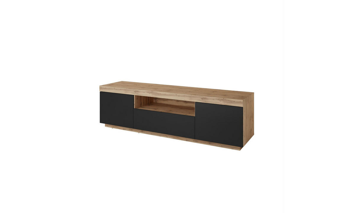 TV-SCHRANK YOSHI 170/42/49 cm Wotan Eiche / Schwarz - Naturfarben, Holzwerkstoff (170/49/42cm) - Lookway