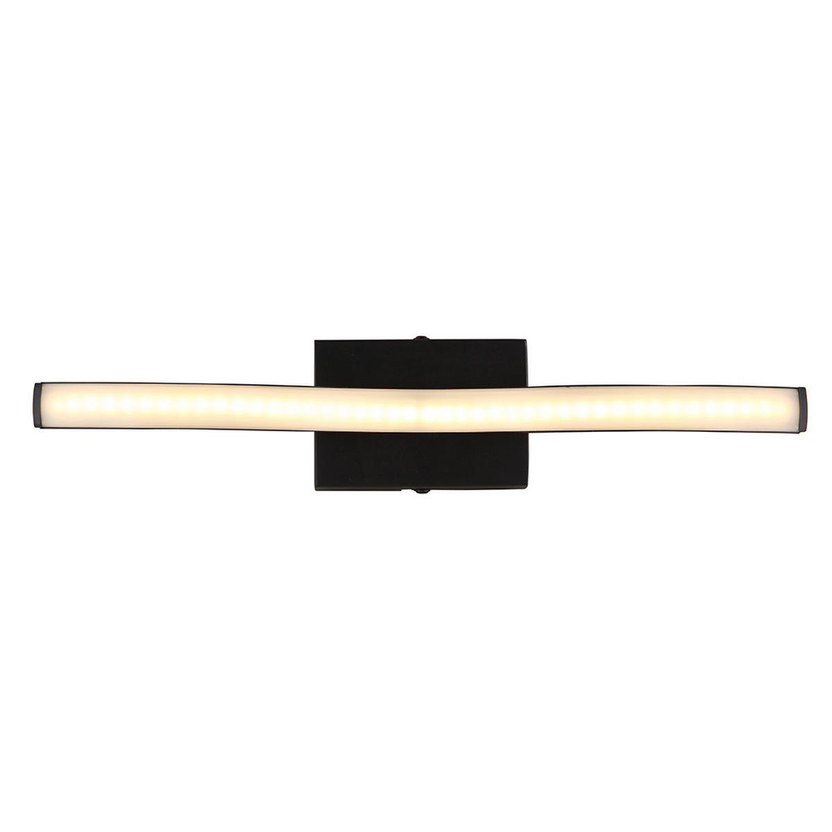 LED DECKENLEUCHTE Schwarz Opal gewellte Form - Schwarz, Kunststoff (34.3/7/6.4cm) - Globo Lighting