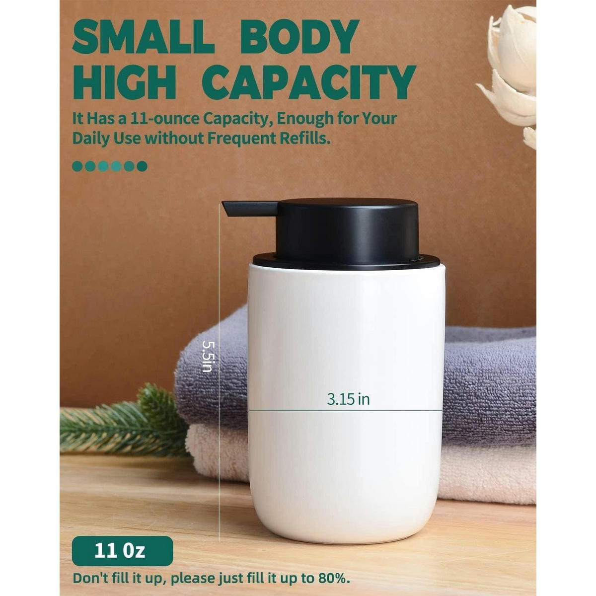 SEIFENSPENDER Keramik Matt Weiß 350ml - Weiß, Keramik (8/14/8cm)