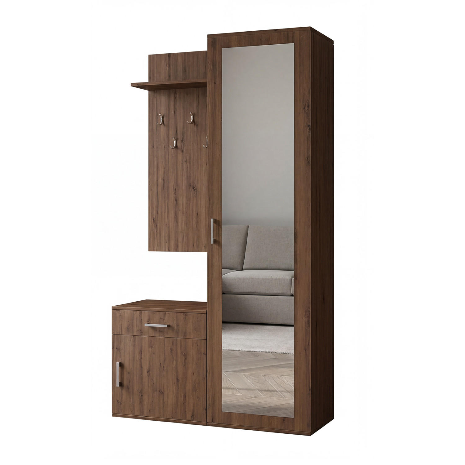Margaret Hadas24 Garderobe Dunkelbraun 100x181x35 cm