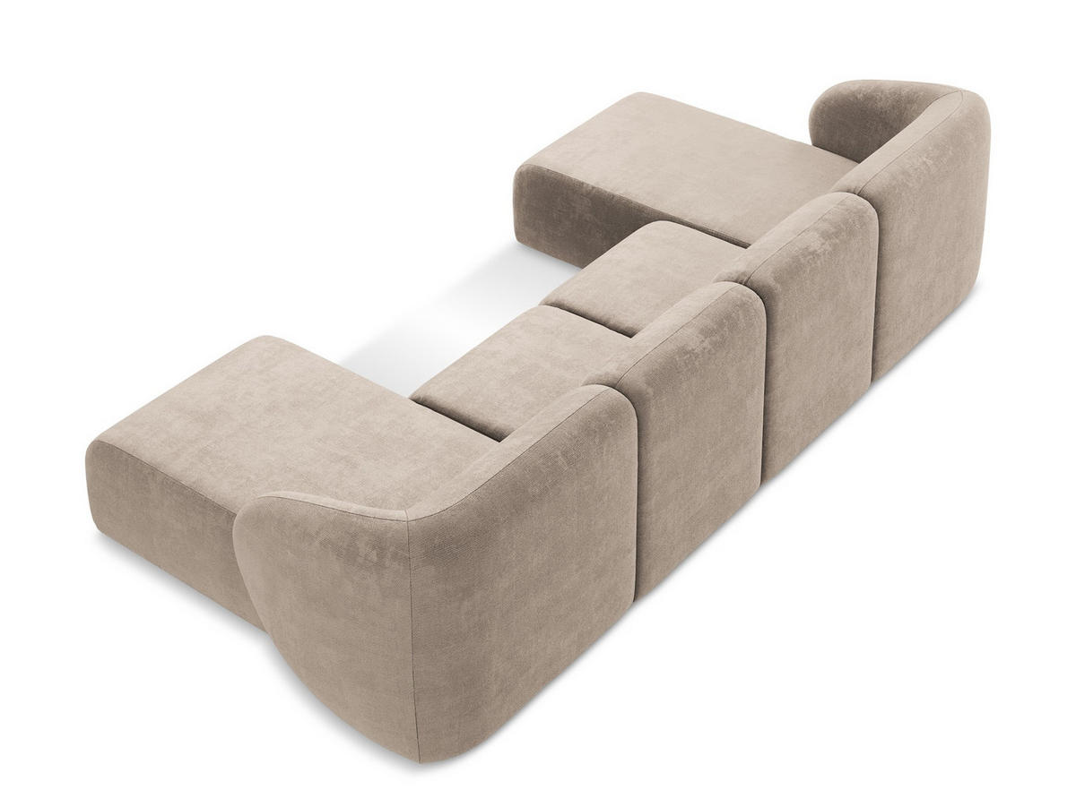 SOFAELEMENT Bouclé Stoff Braun - Schwarz/Mokka, Holzwerkstoff/Kunststoff (70/75/94cm) - Makamii