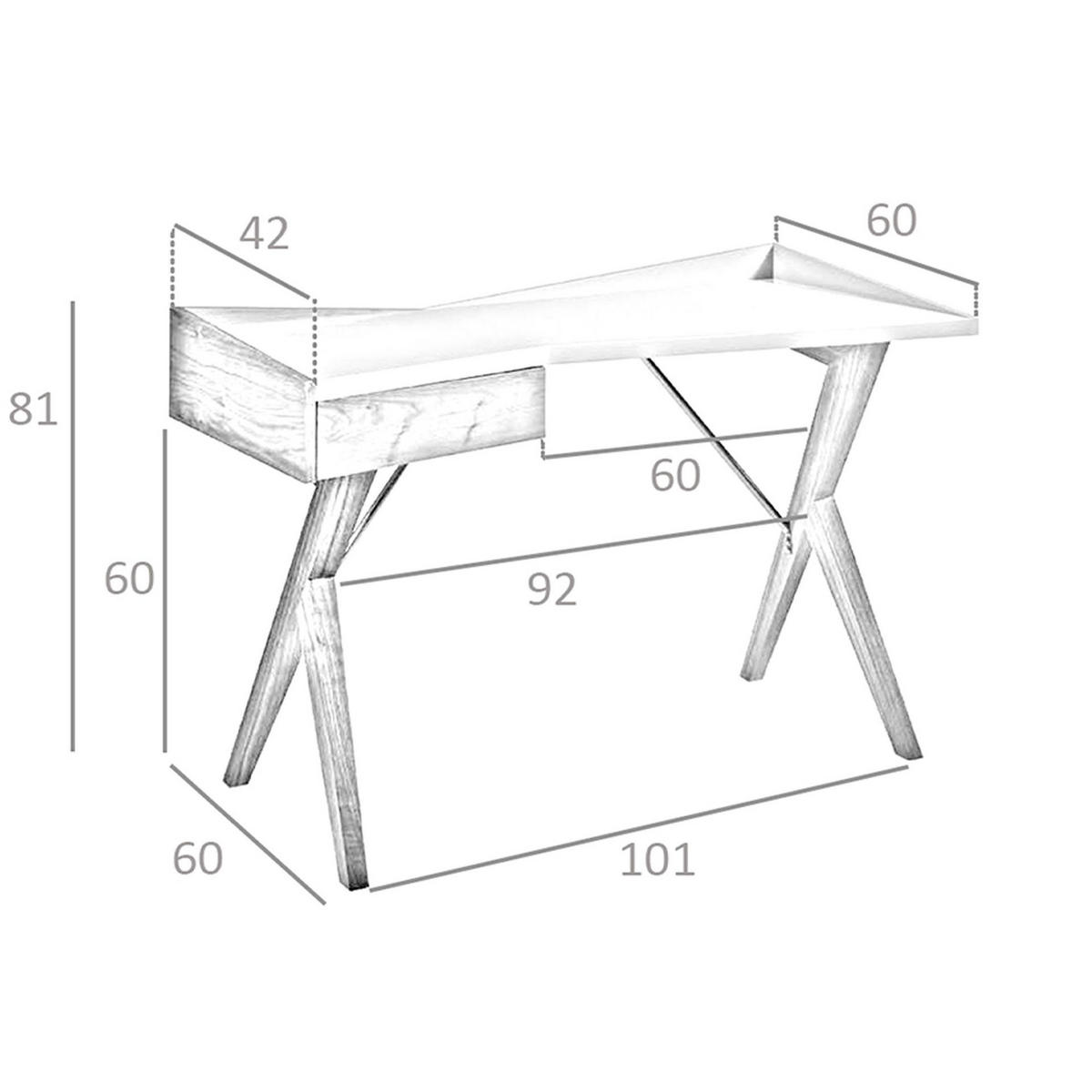 SCHREIBTISCH Schreibtisch aus Nussbaumholz mit grauer Holzplatte 120/60/81 cm - Walnussfarben/Grau, Holz (60/120/81cm) - ANGEL CERDA