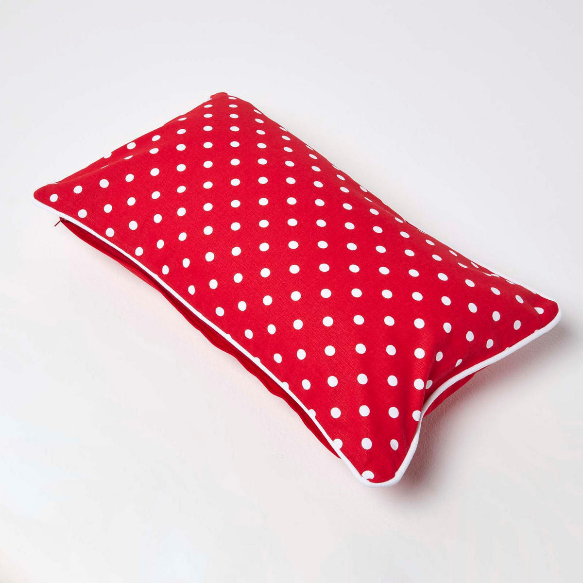 KISSENHÜLLE Polka Dots 30/50 cm, 100% Baumwolle - Rot, Textil (30/50cm) - Homescapes