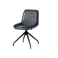 STUHL Echtleder 49 x 56 x 83 cm blau IRON LABEL #509 - Blau, Leder (49/83/56cm) - Massivmoebel24