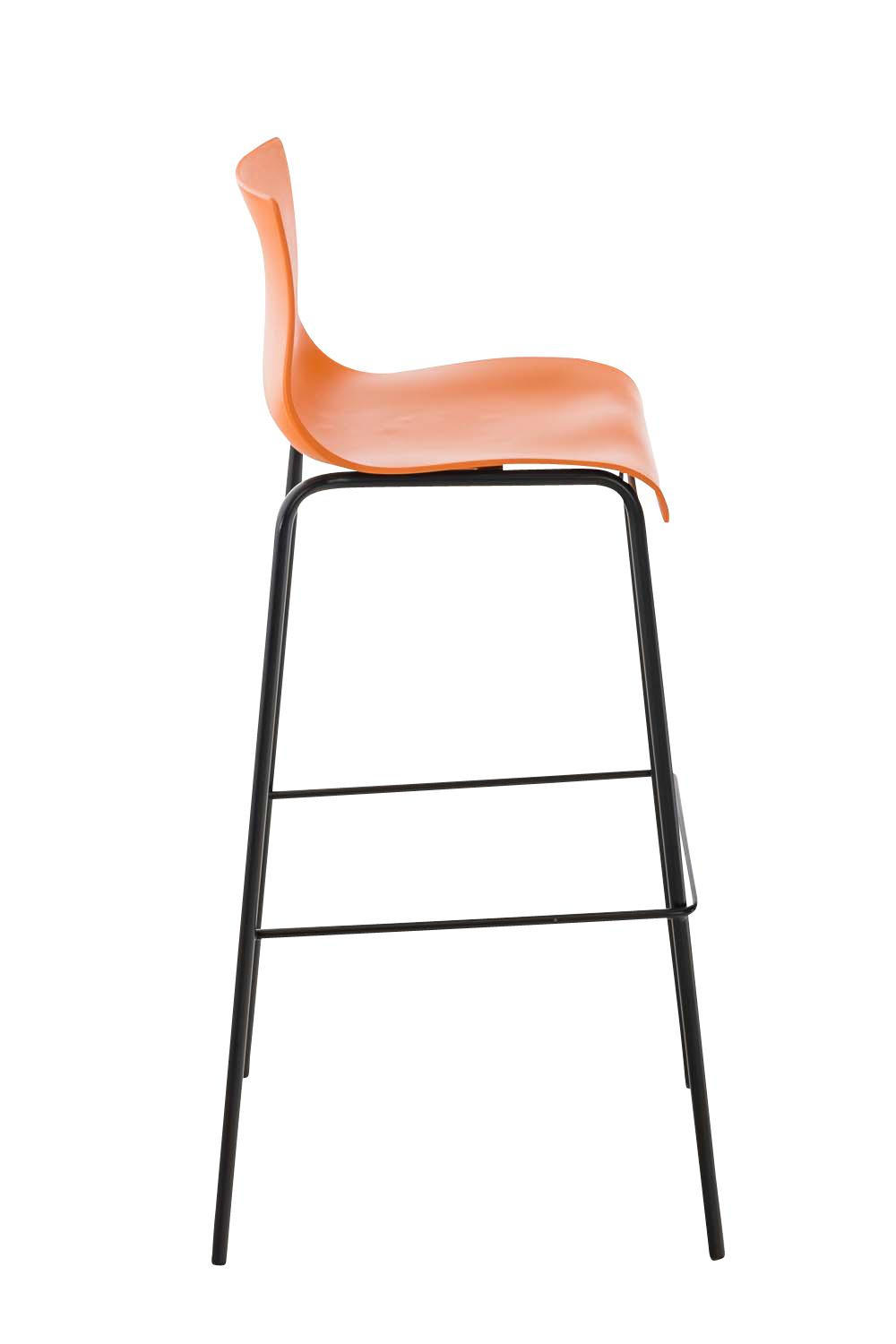 BARHOCKER 2er Set Kunststoff orange - Schwarz/Orange, Kunststoff/Metall (43/100/48cm) - CLP