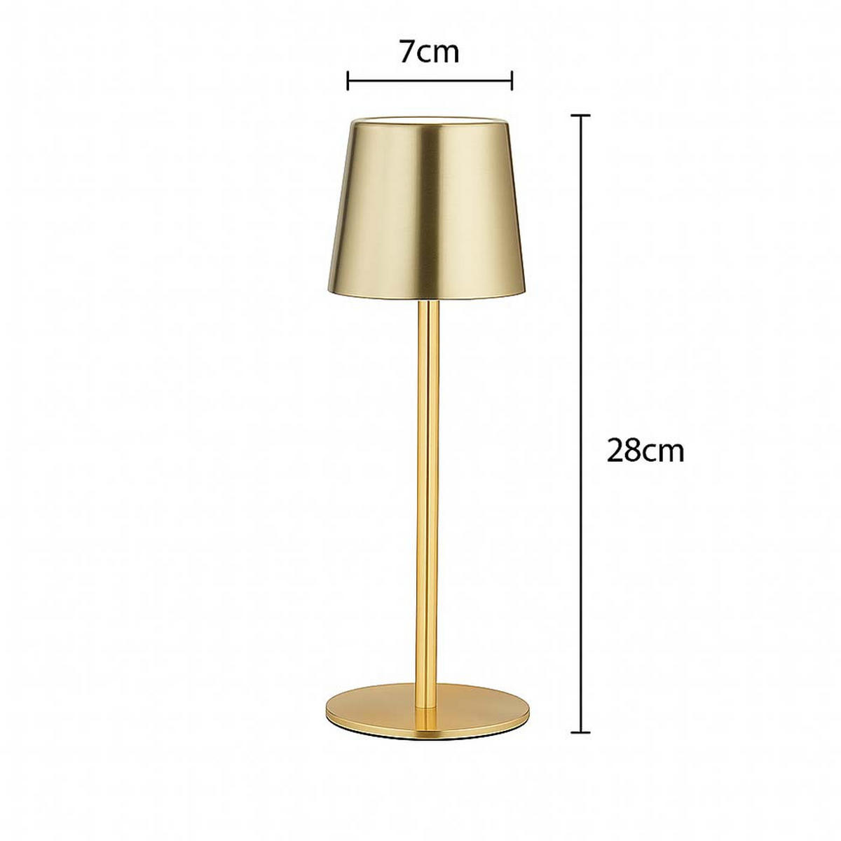 LED TISCHLEUCHTE Messing Metall - Goldfarben, Metall (9.7/9.7/32cm) - Globo Lighting