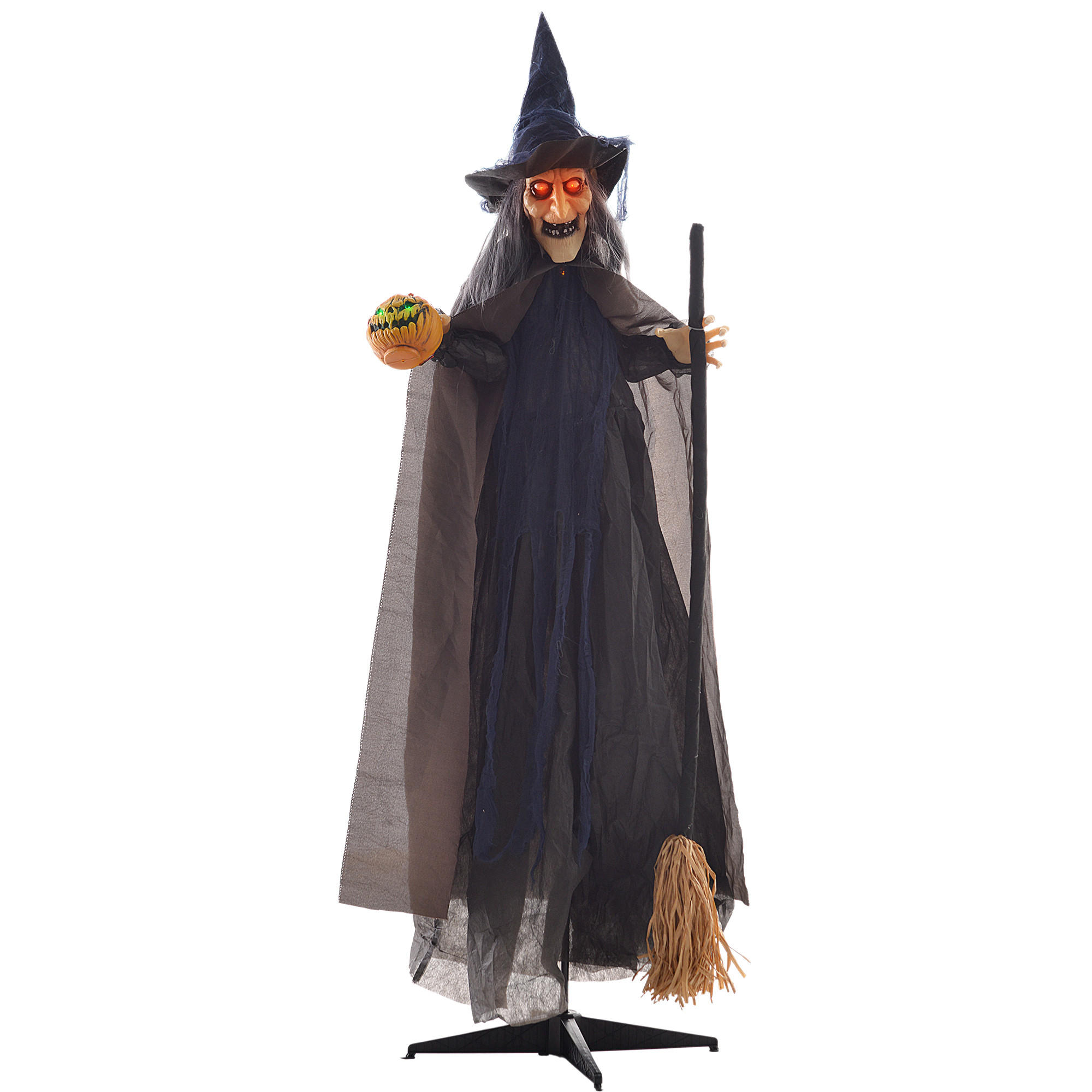 HOMCOM 190 cm halloweenská dekorace Halloweenská čarodějnice s LED světly, zvuková funkce