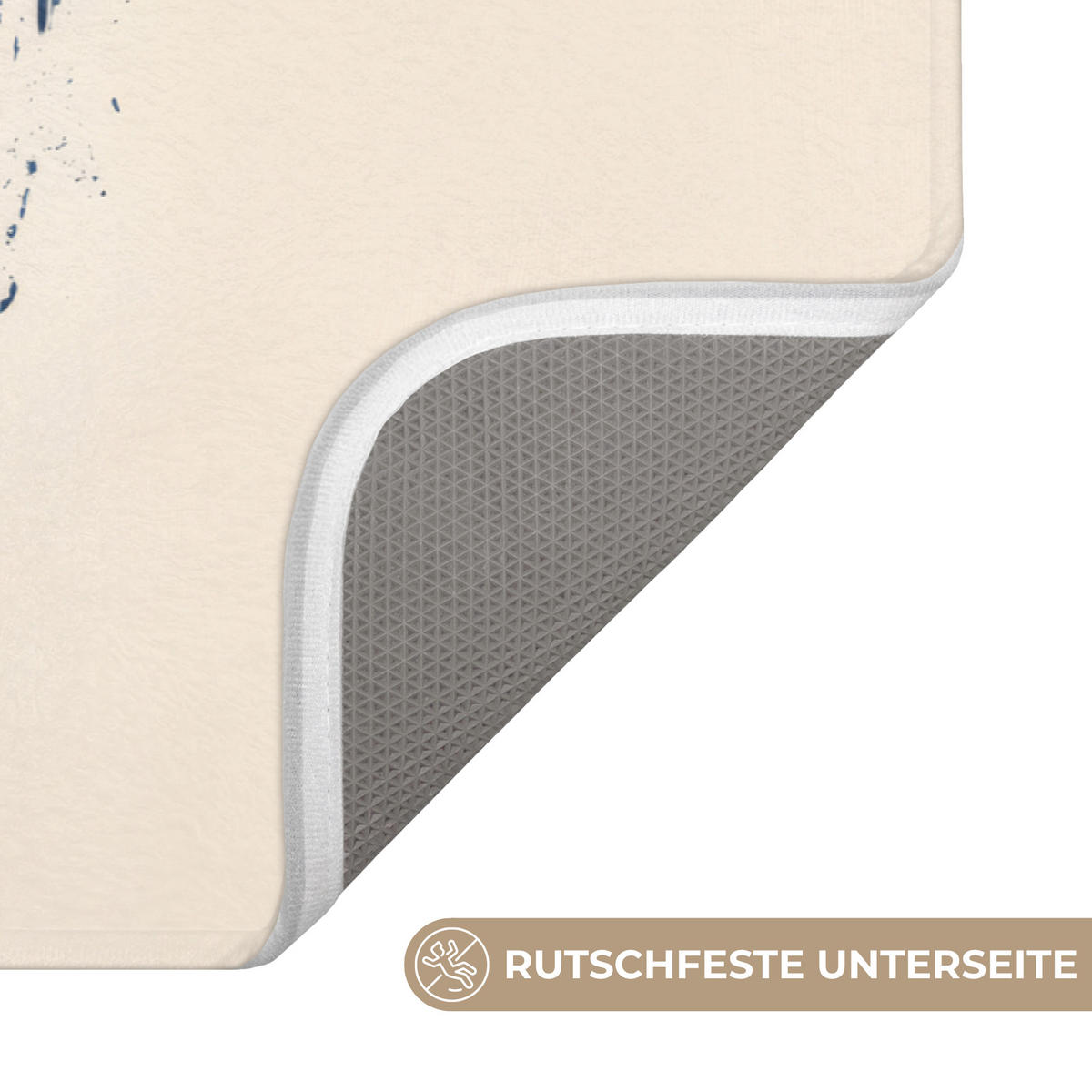 BADEMATTE Wale - Spritzer - Kreis - Dunkelblau 60x40 cm - Dunkelblau, Kunststoff/Textil (60/40cm)