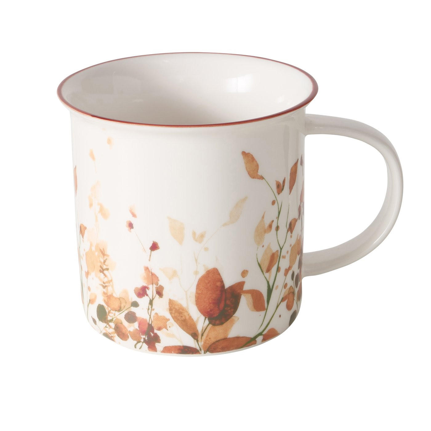 PORZELLANBECHER mit farbigem Rand Bernada Muster 1 320 ml 13/9,5/9 cm - Multicolor, Keramik (0.32L) - Boltze Home