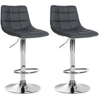 BARHOCKER 2er Set James Kunstleder chrom grau - Chromfarben/Grau, Kunststoff/Metall (43/108.5/46.5cm) - TPFLiving