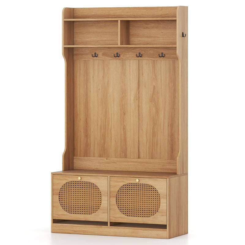 Costway Garderobe Natur 101.5x180x40 cm