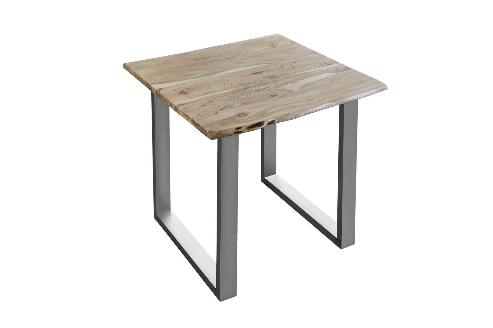 ESSTISCH LUBIN - Beige/Silberfarben, Holz/Metall (80/80/77cm) - SAM
