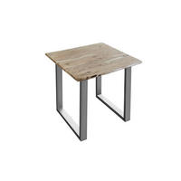 ESSTISCH LUBIN - Beige/Silberfarben, Holz/Metall (80/80/77cm) - SAM
