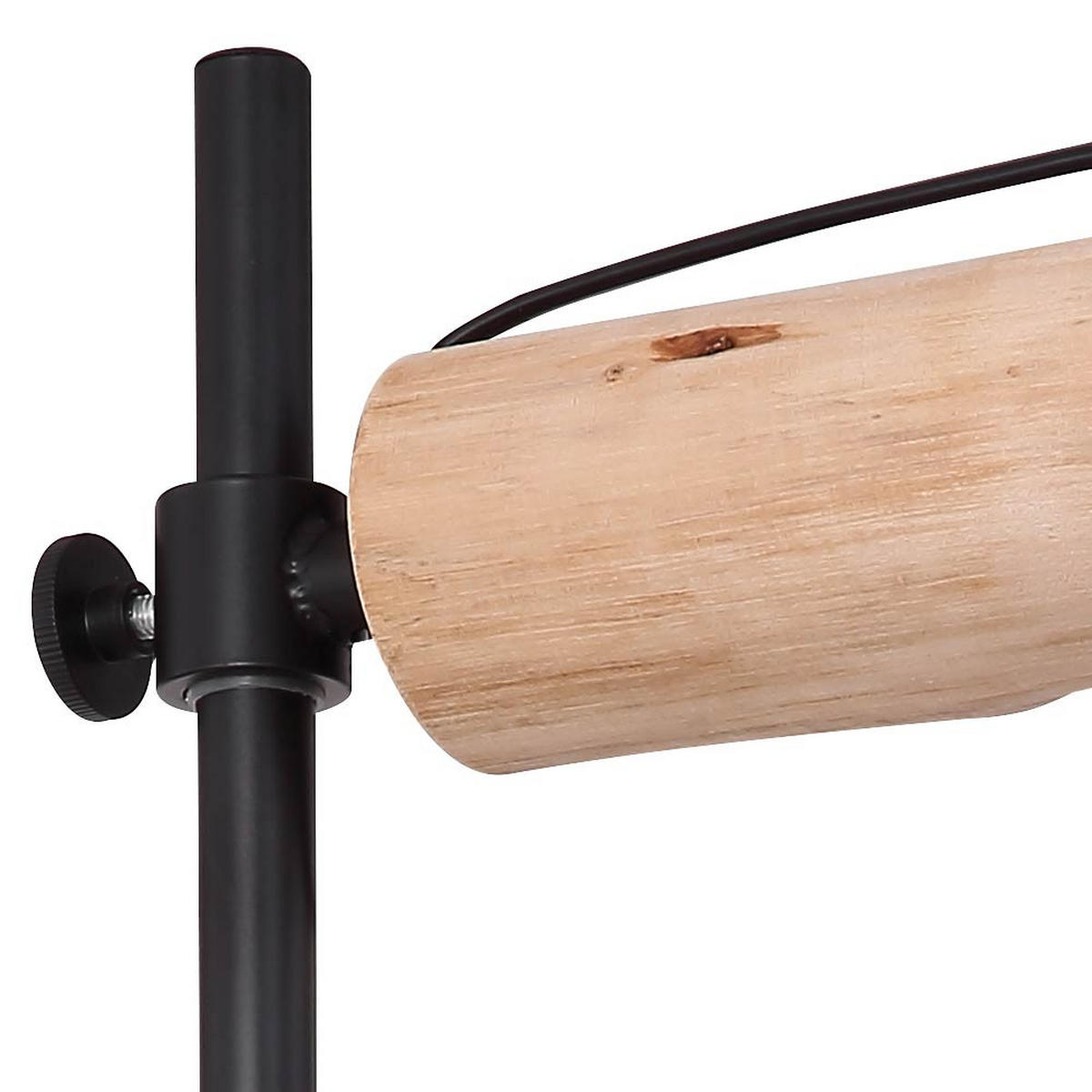 TISCHLEUCHTE Metall Holzoptik Schwarz - Schwarz, Holz (33/18/55cm) - Globo Lighting