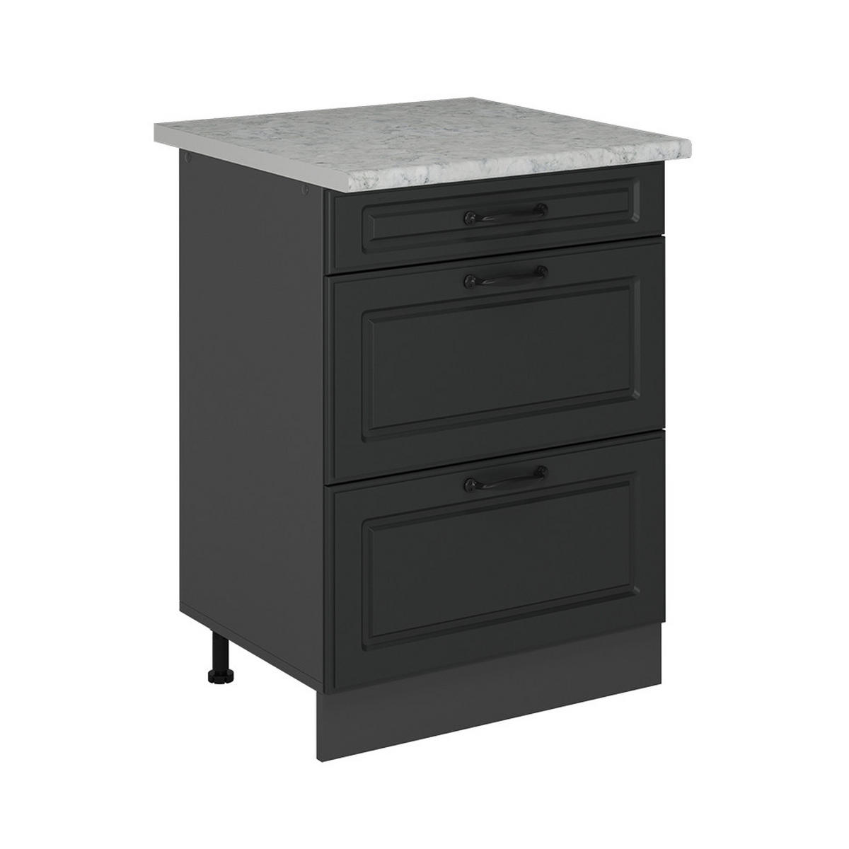 KÜCHENUNTERSCHRANK R-Line Anthrazit Landhaus 60 cm AP Marmor - Anthrazit, Holzwerkstoff (60/81.6/60cm) - Vicco